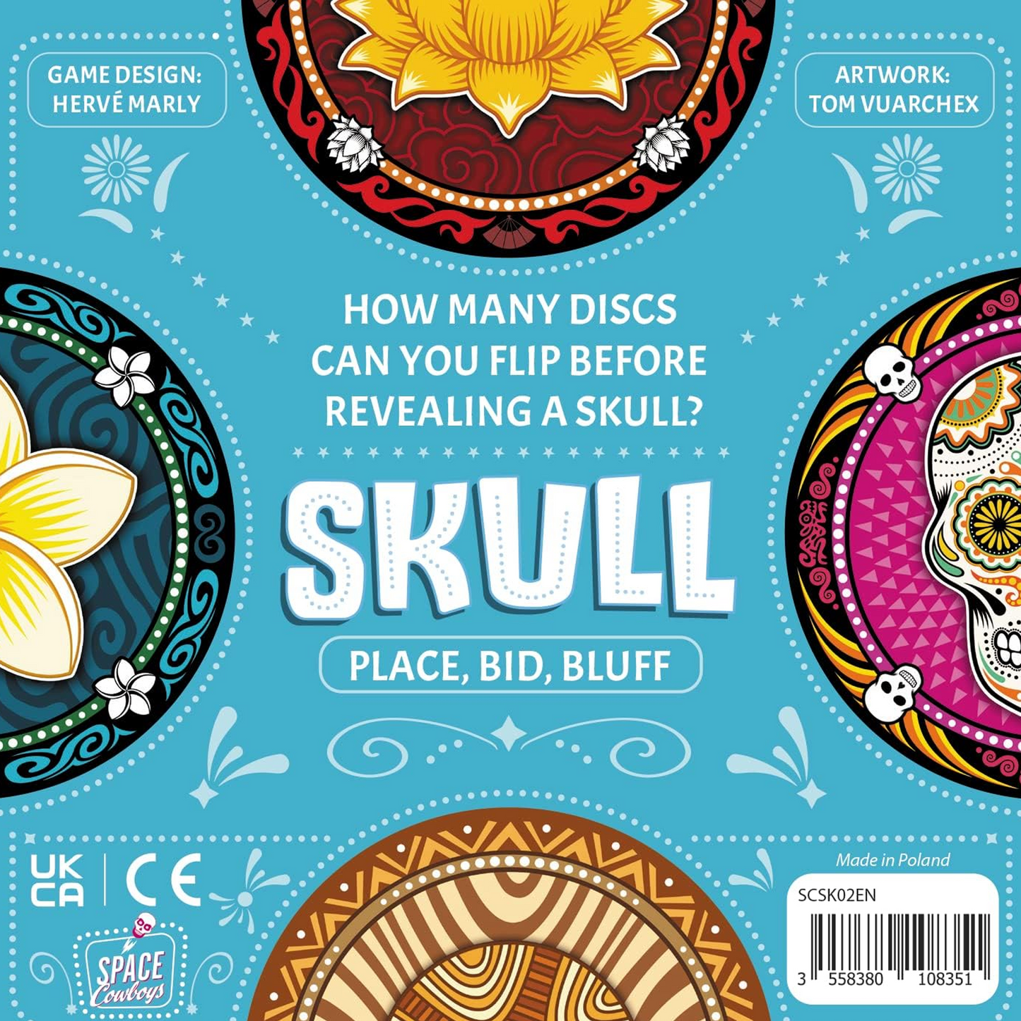 Skull Board Game (Back) | Happy Piranha