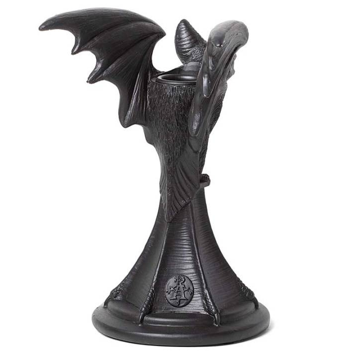 Vespertilio Bat Candlestick - Black Resin Candle Holder (Back) | Happy Piranha