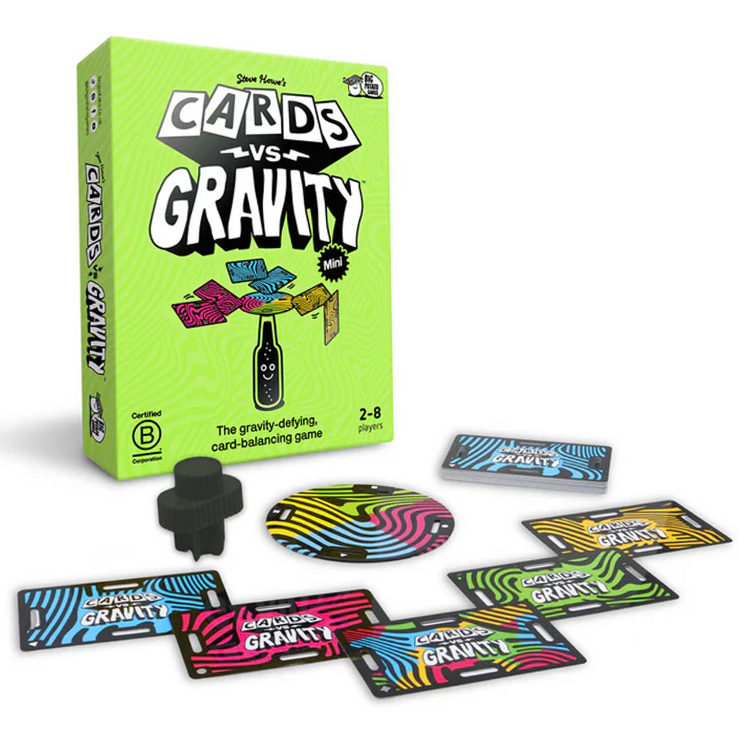 Cards Vs Gravity Mini Party Card Game (Box and Cards) on a White Background | Happy Piranha