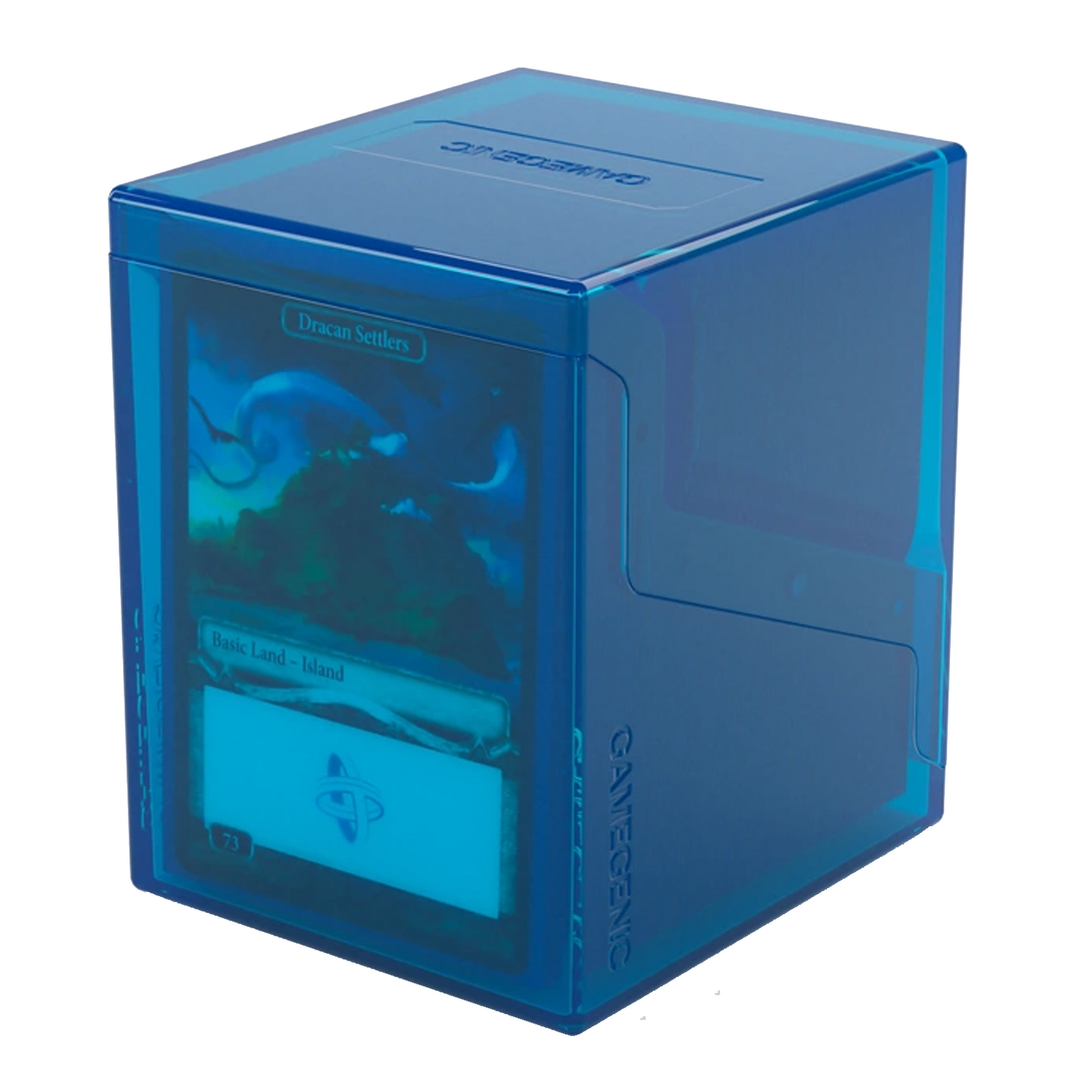Gamegenic Bastion 100+ XL Deck Box: Blue With a Commander Deck Inside | Happy Piranha