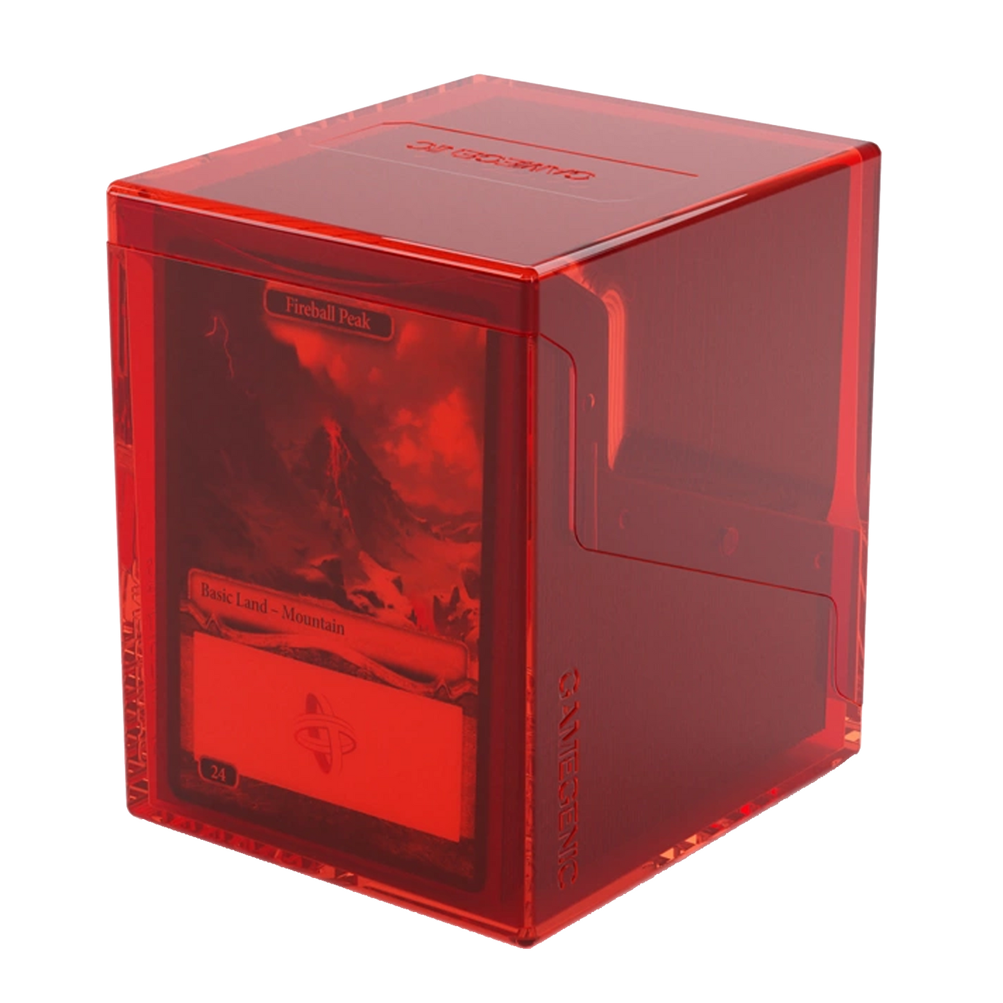 Gamegenic Bastion 100+ XL Deck Box: Red With a Commander Deck Inside | Happy Piranha