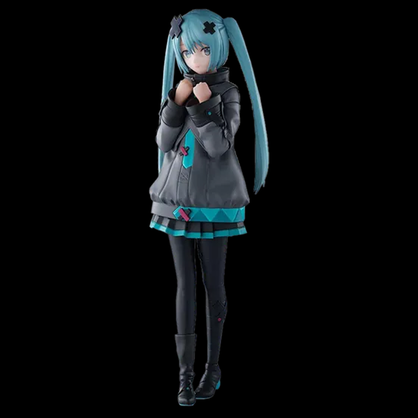 Hatsune Miku Colourful Stage! The Movie: Shuttered Sekai Luminista Figure (Front) on a Black Background | Happy Piranha