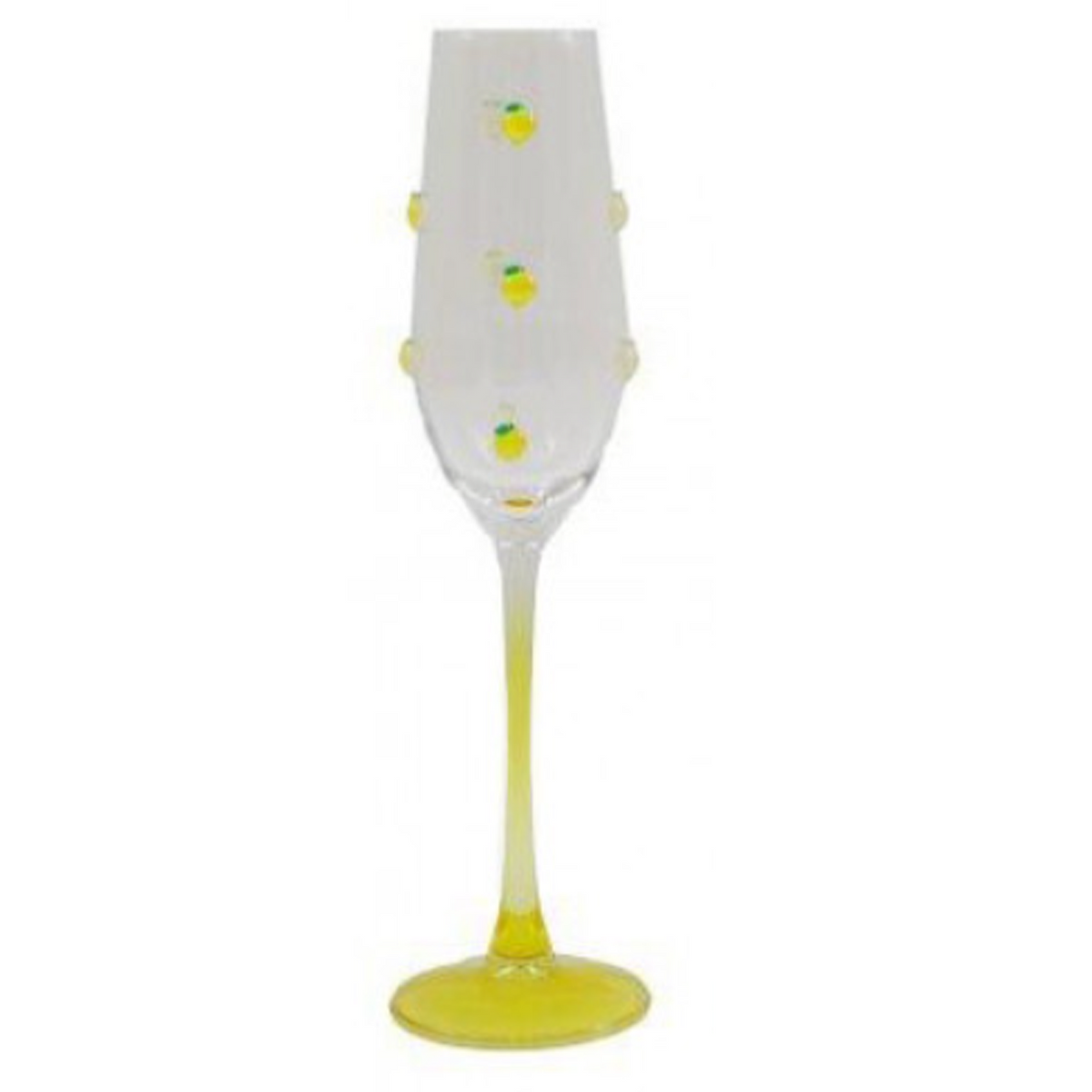 Lemon Design Champagne Flute Glass on a White Background | Happy Piranha