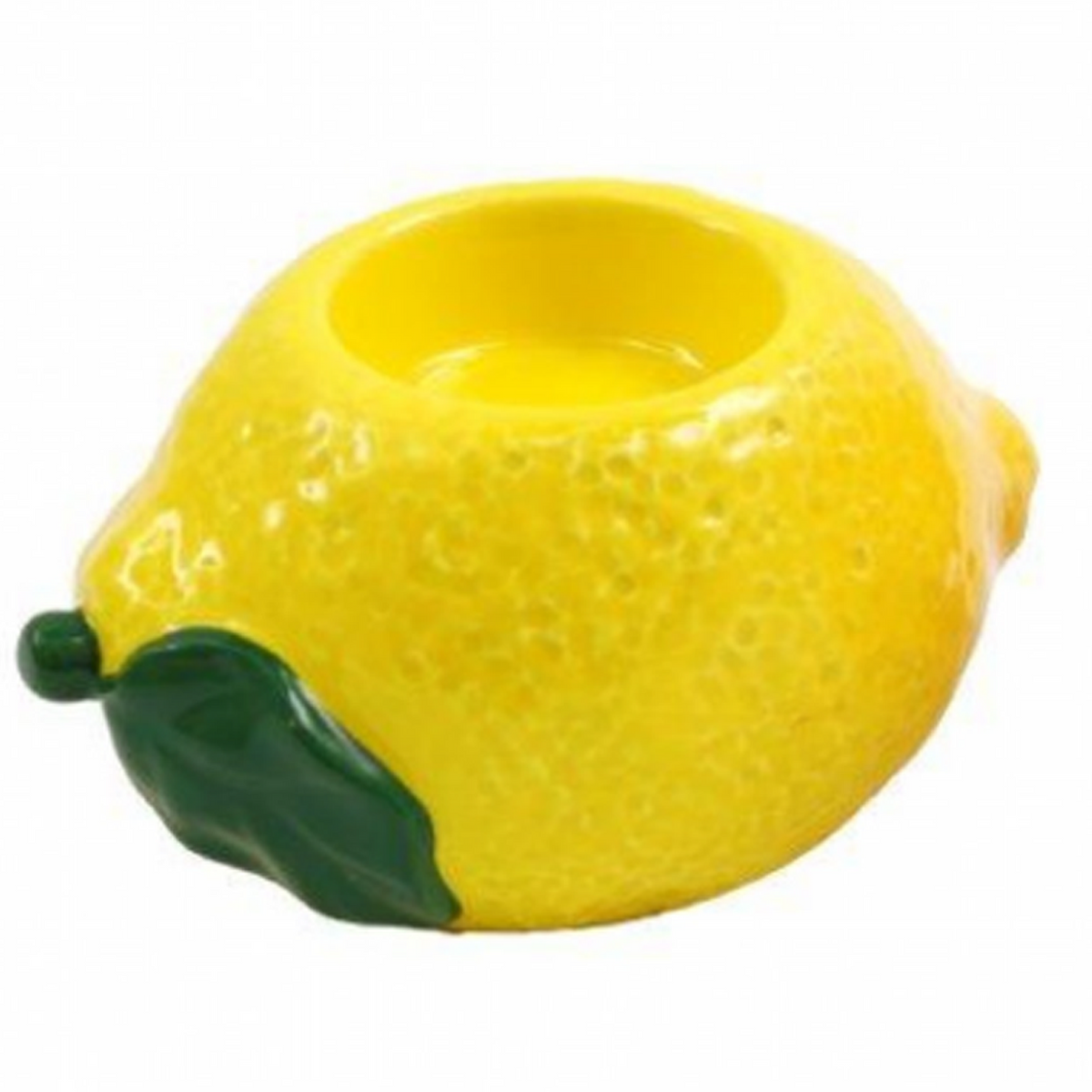 Lemon Shaped Tealight Holder on a White Background | Happy Piranha