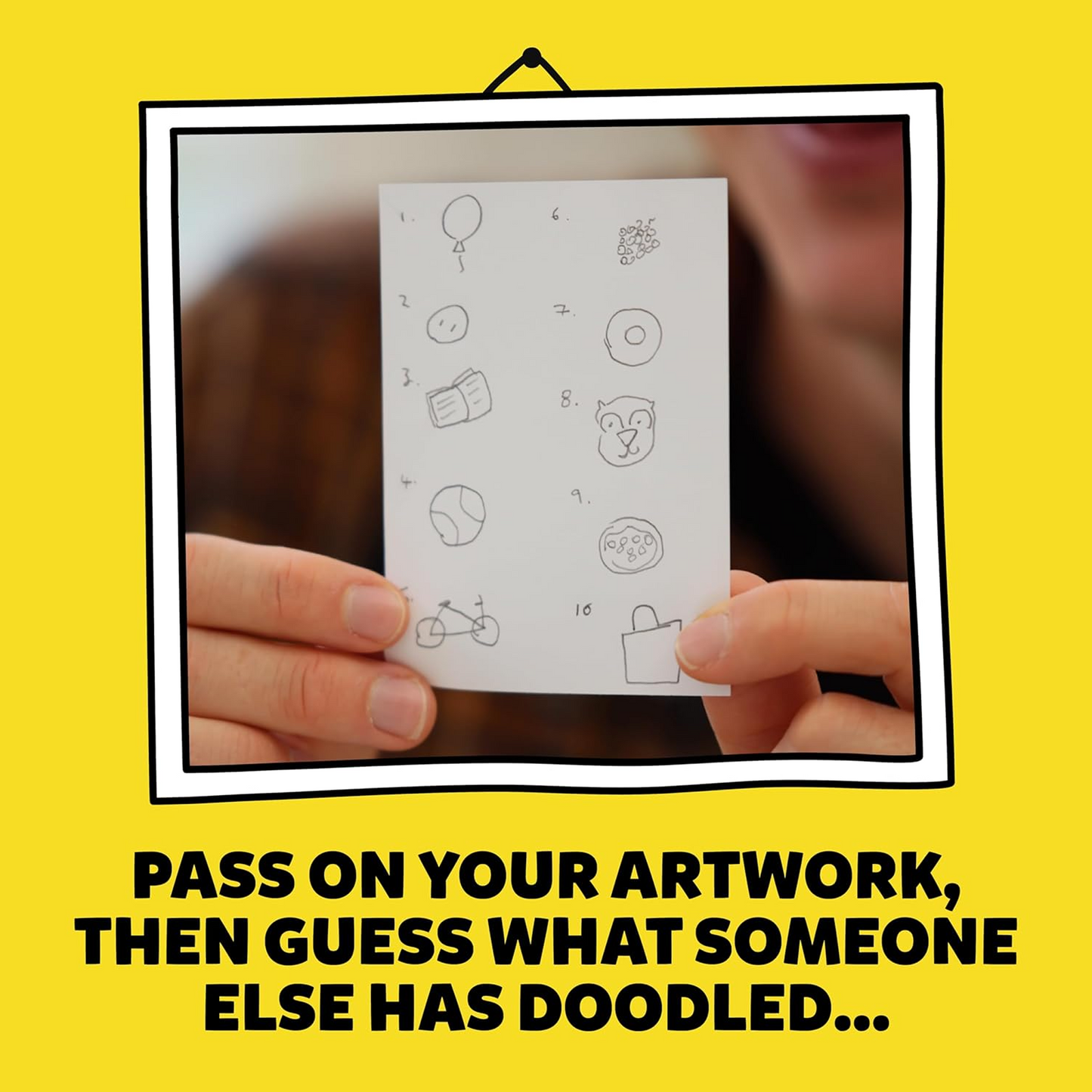Six Second Scribbles Drawing Example on a Yellow Background | Happy Piranha