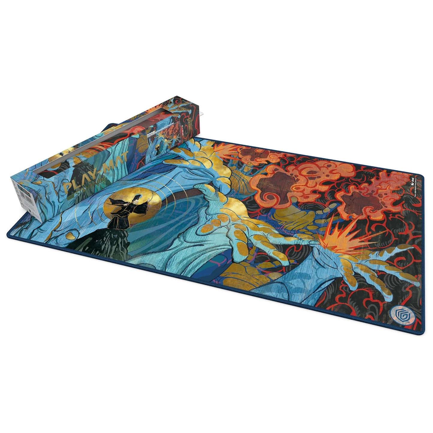 Ultimate Guard: Secrets of Strixhaven Flusterstorm Playmat 61 x 35cm, Next to Its Box on a White Background | Happy Piranha