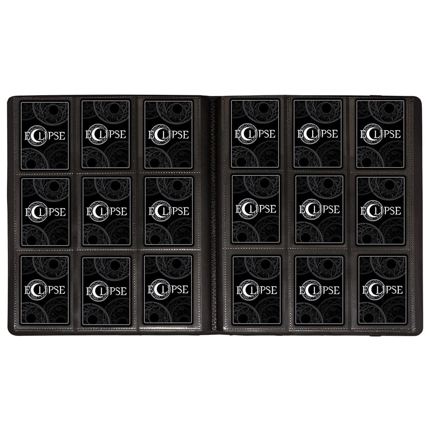 Ultra Pro 9 Pocket (360 Card) Eclipse Trading Card Binder: Black (Open With Cards in) | Happy Piranha