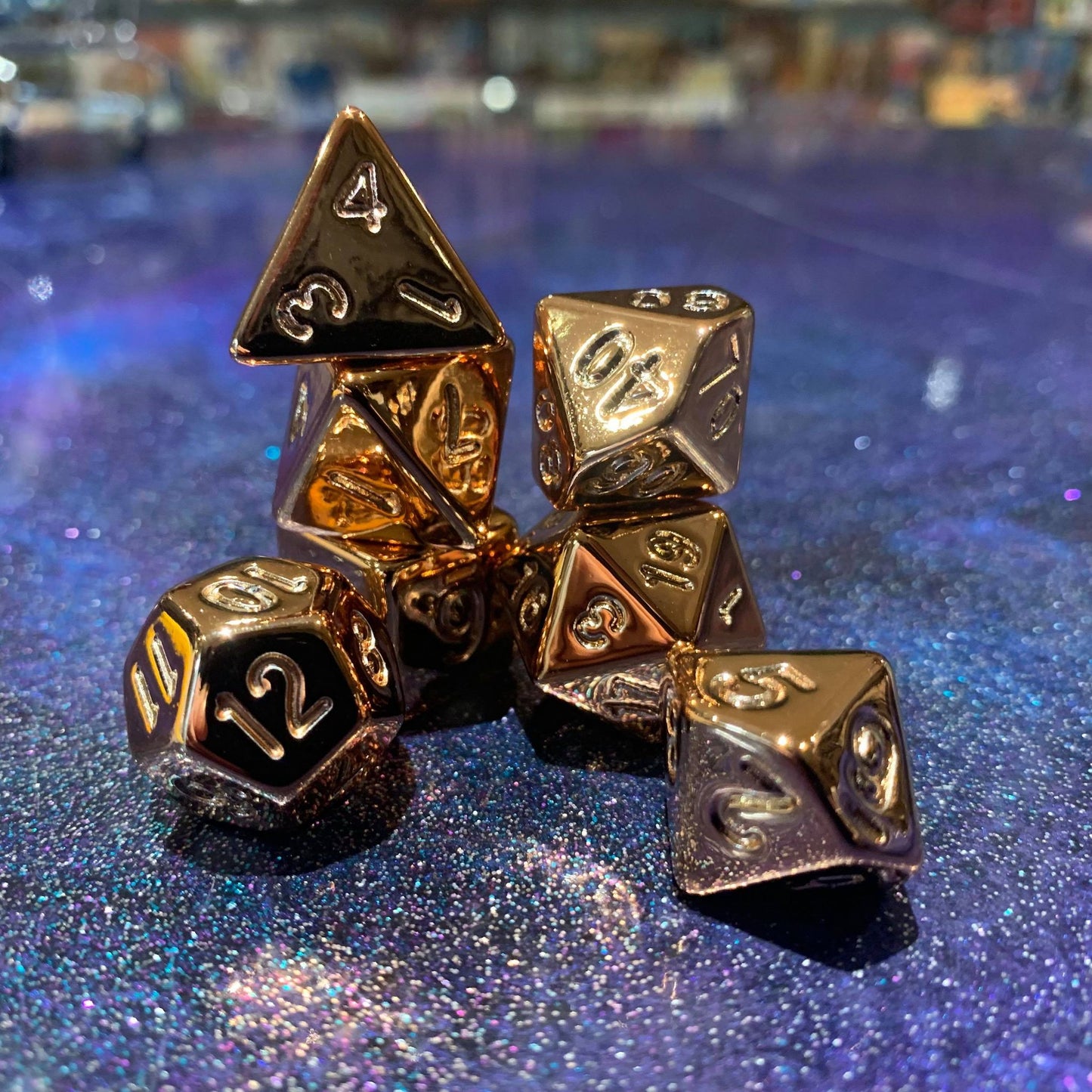 Champagne Copper electroplated dice | Happy Piranha