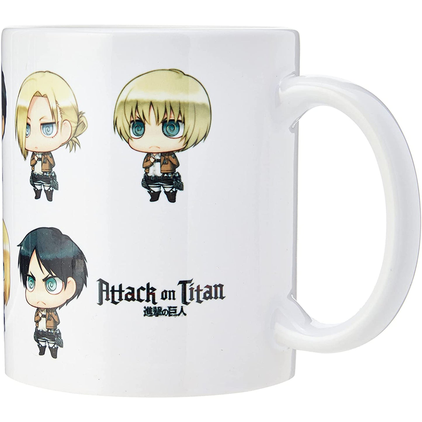 Attack on Titan Chibi Characters Ceramic Mug (Side Design) | Happy Piranha