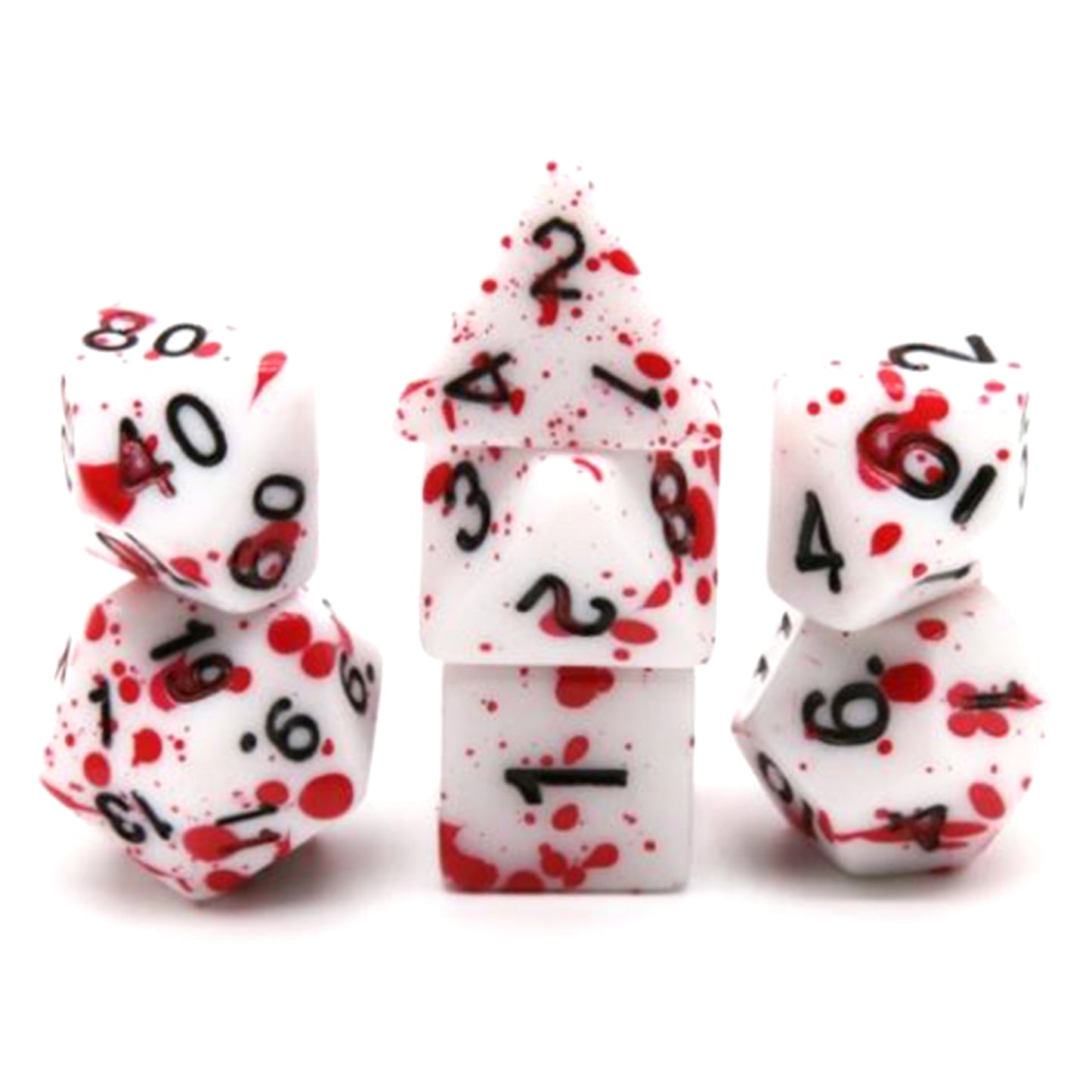 Blood Splatter - Red Splatter Poly Dice Set | Happy Piranha