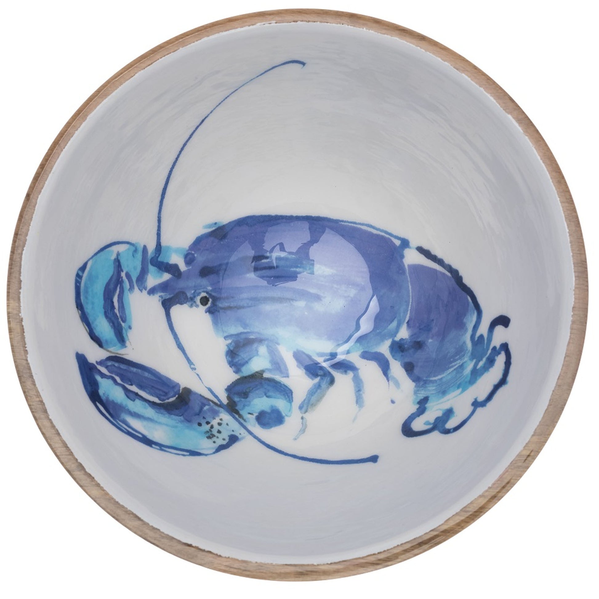 Mango Wood Nautical Nut Bowls (Blue Lobster) | Happy Piranha