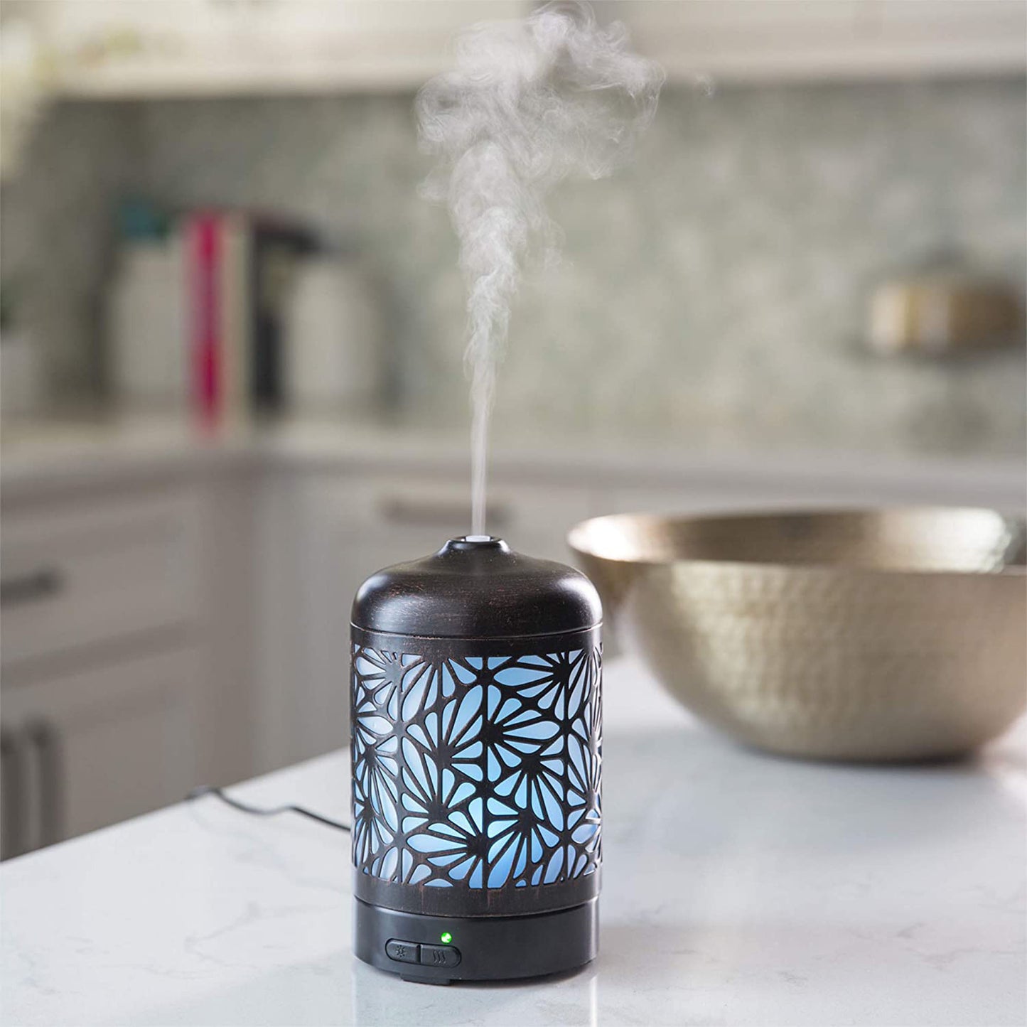 Bronze Palmette - Airome Light Up Essential Oil Fragrance Diffuser in Action | Happy Piranha