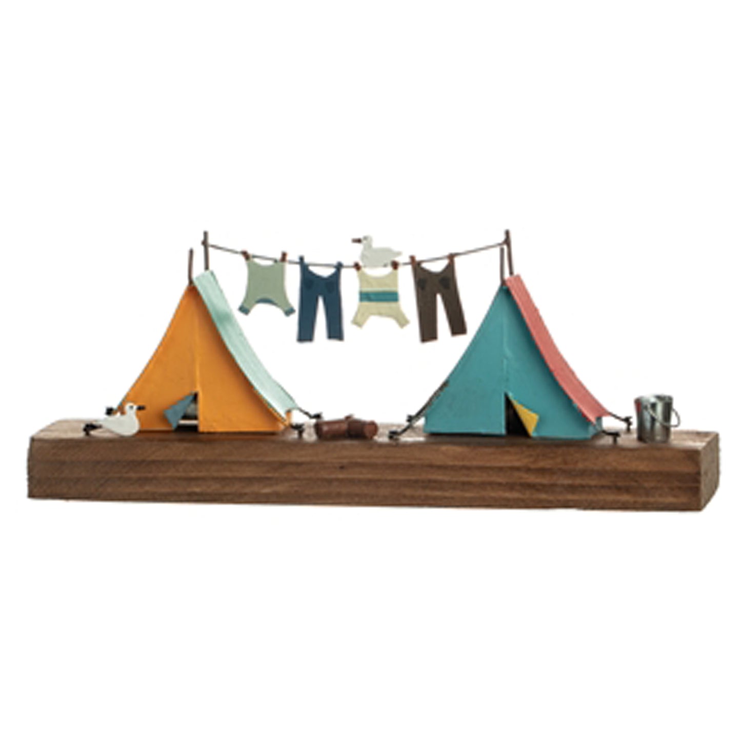 Campsite Life Metal and Wood Ornament | Happy Piranha