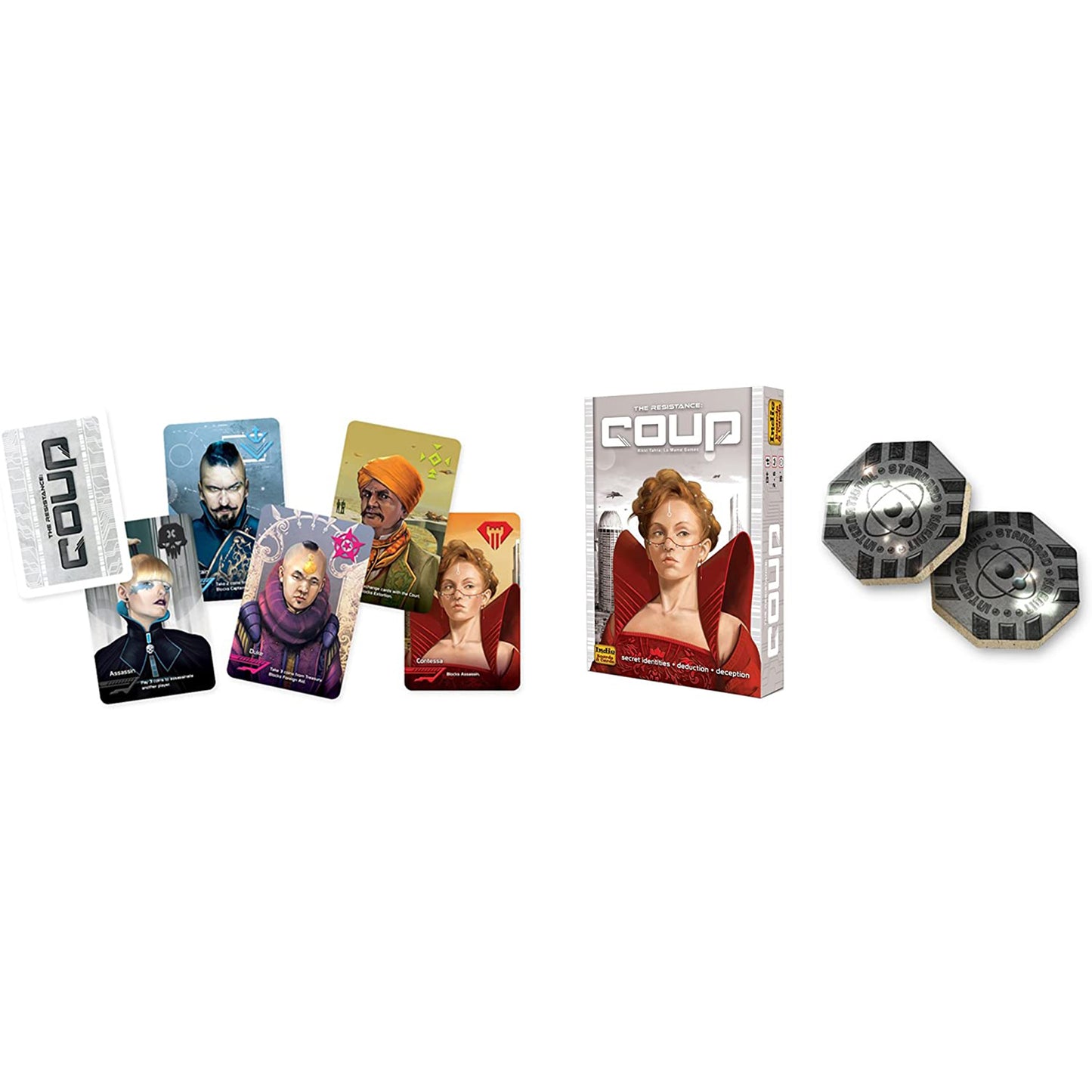 Coup Card Game Card Art and Box | Happy Piranha