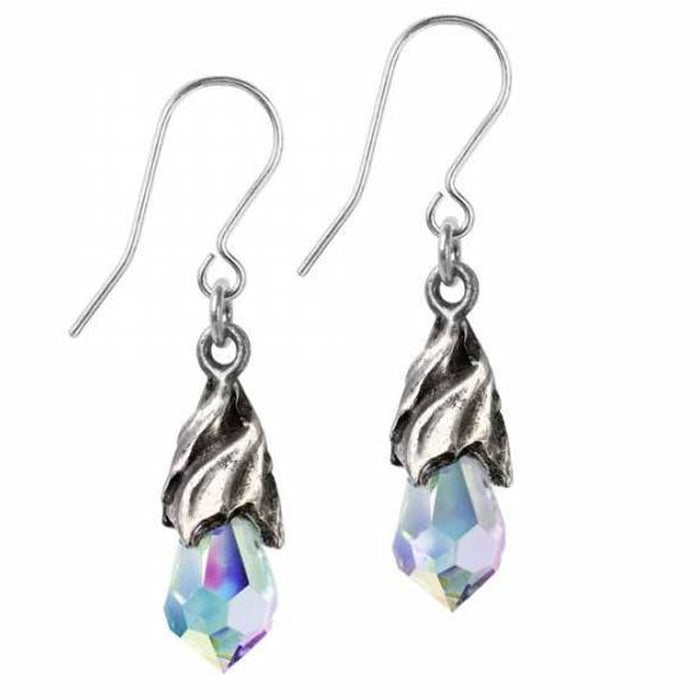 Empyrean Tears: Pewter and Swarovski Crystal Dropper Earrings | Happy Piranha