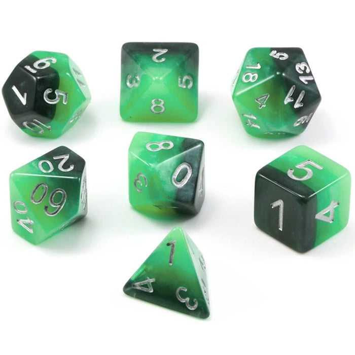 Gradient Poly Dice Sets - Verdant Fate (Green) | Happy Piranha