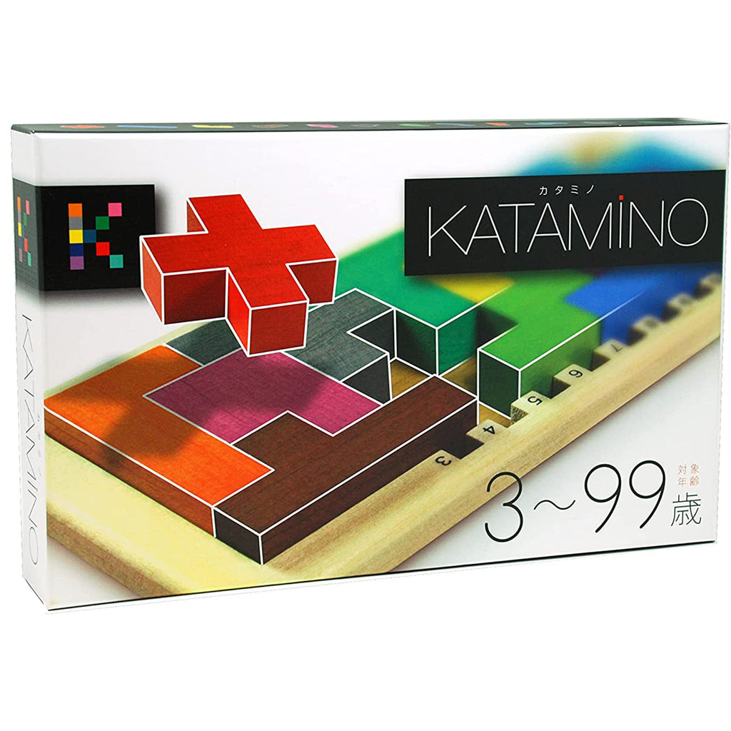 Katamino by Gigamic - Wood Puzzle Board Game - Blue Box w/Robot Head  COMPLETE