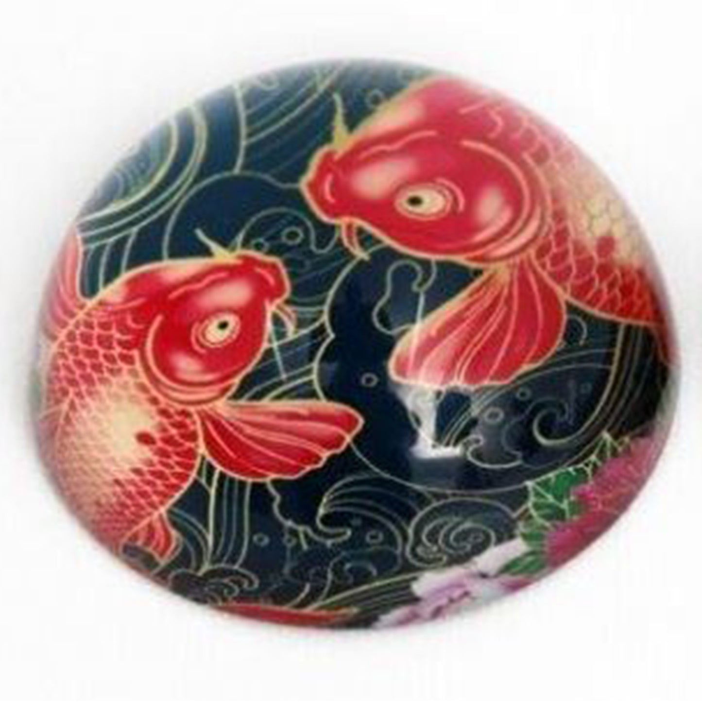 Koi Carp Fish Glass Paperweight (dark blue) | Happy Piranha