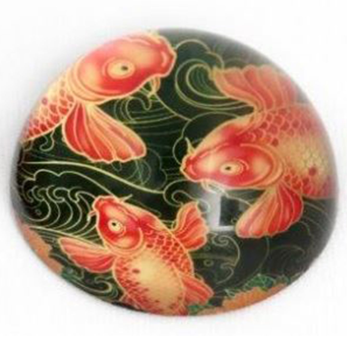 Koi Carp Fish Glass Paperweight (green) | Happy Piranha