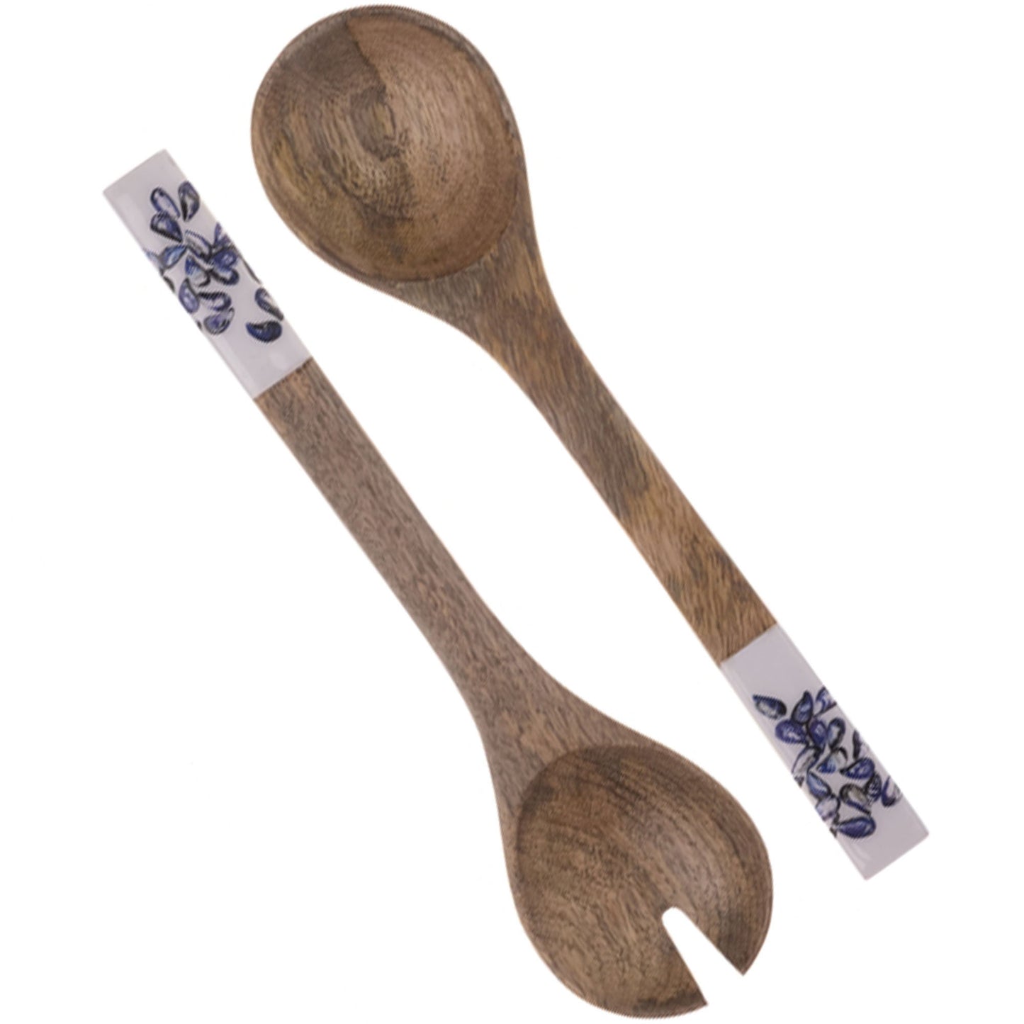 Mango Wood Mussel Wooden Salad Servers | Happy Piranha