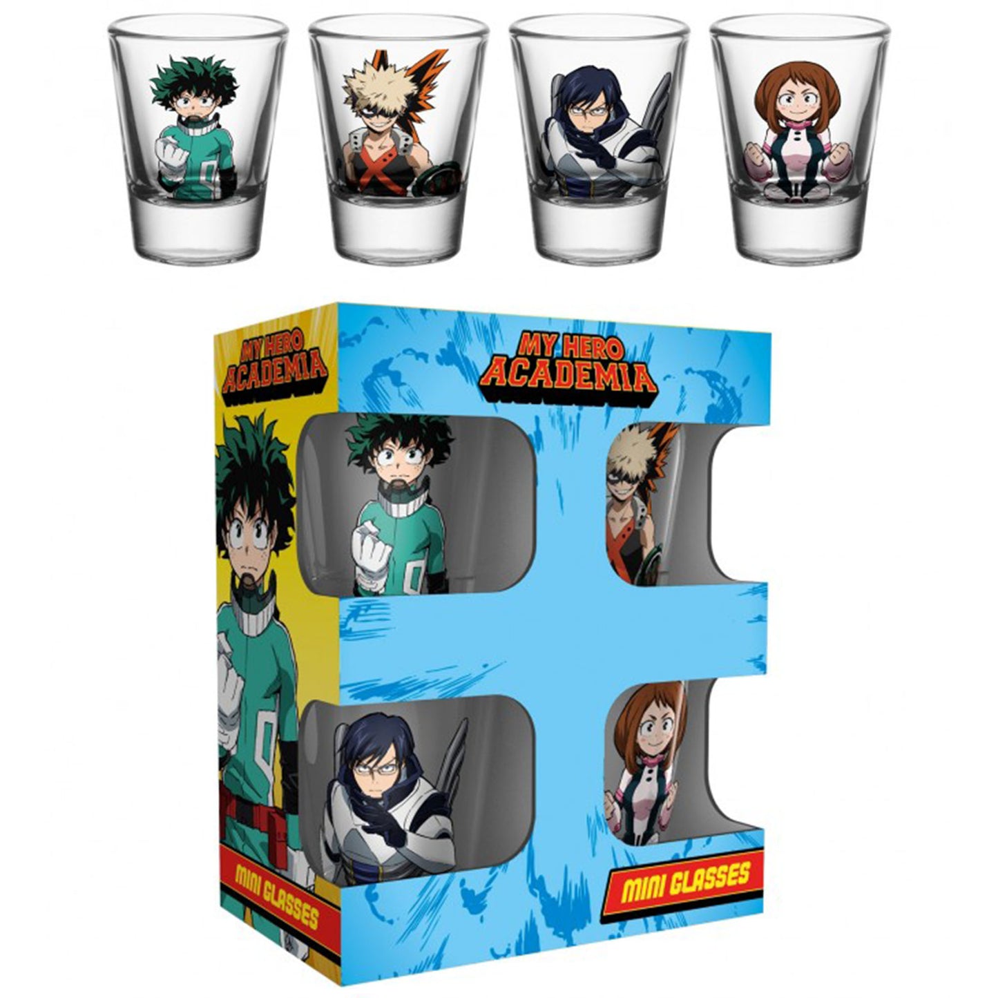 My Hero Academia Shot Glass 4 Set and Packaging | Happy Piranha