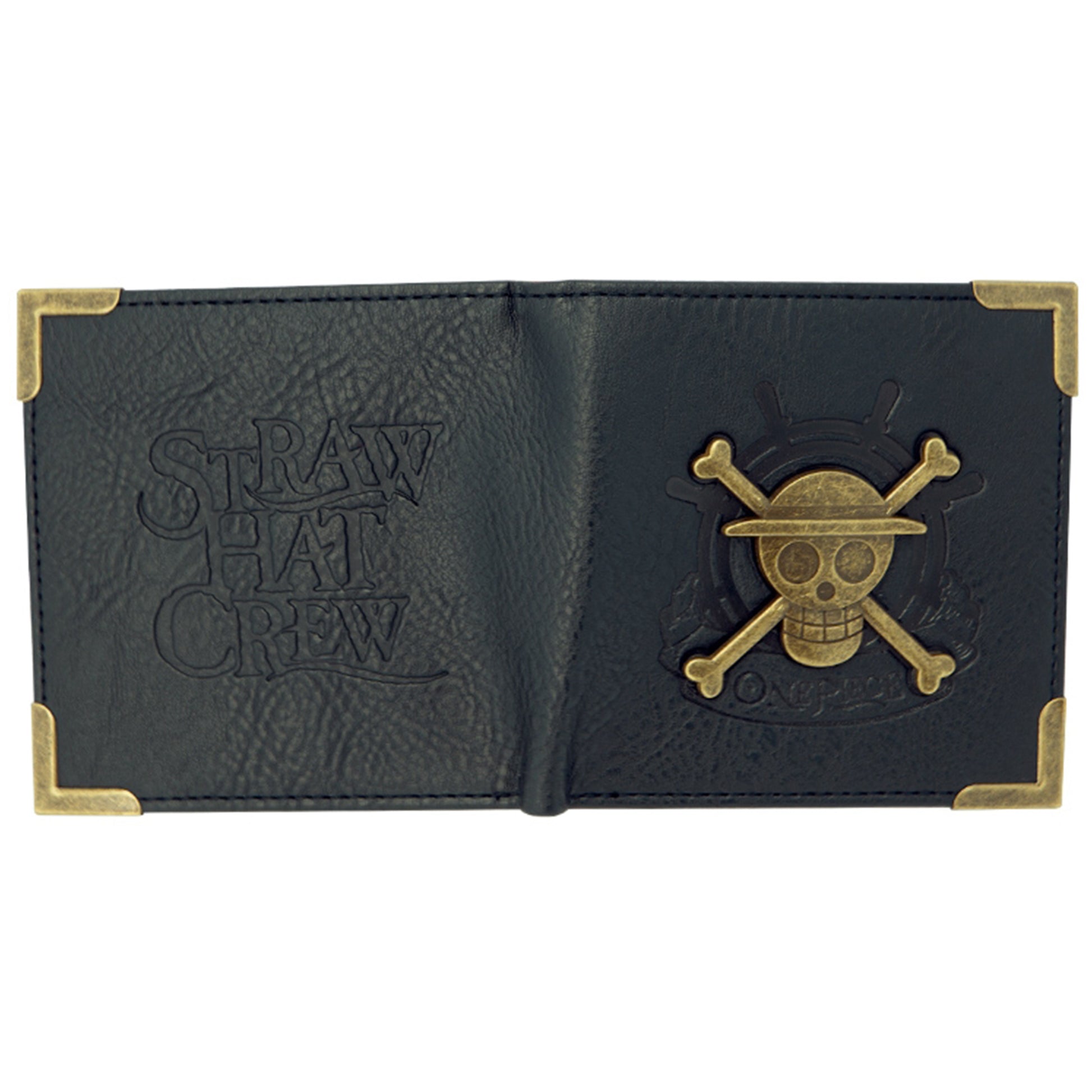 Premium One Piece Skull and Crossbones Bifold Wallet Exterior Design | Happy Piranha