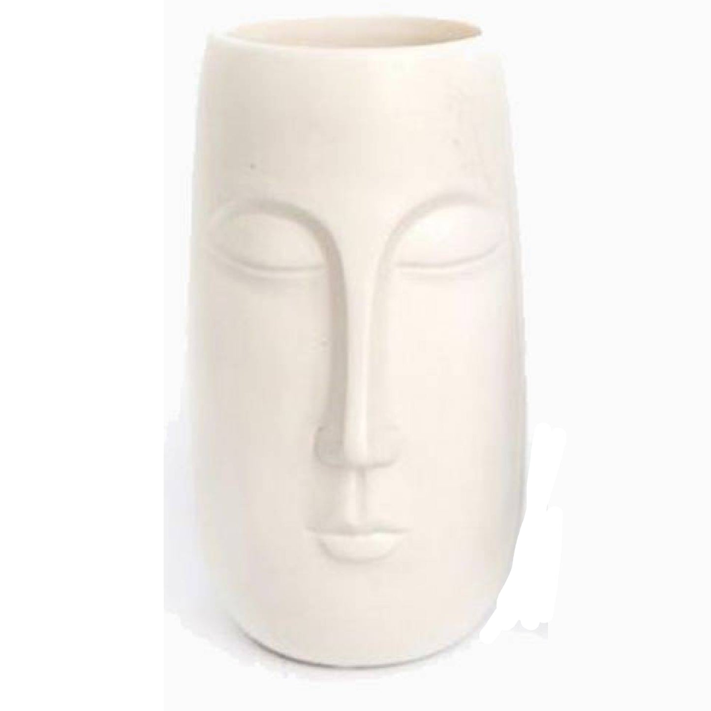 Tall Pagan Face Vase (White) | Happy Piranha