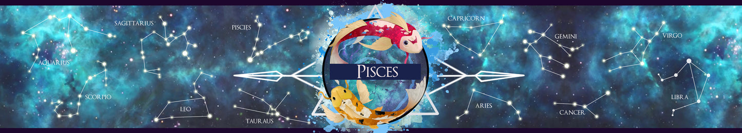 Pisces Zodiac Scented Horoscope Candle artwork | Happy Piranha