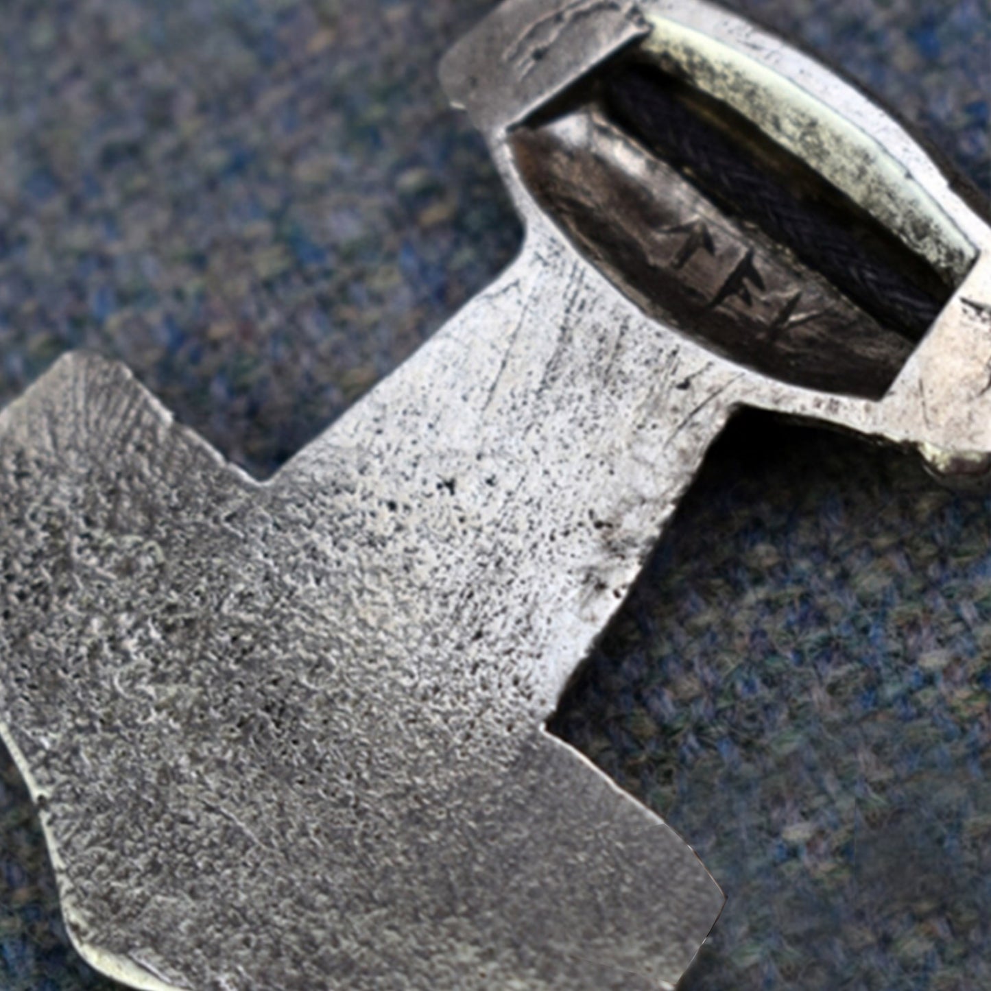 Skane Hammer: Thor's Hammer Pewter Viking Pendant ( Back Design) | Happy Piranha