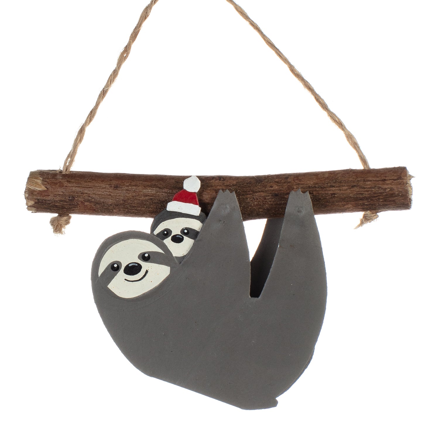 Santa Hat Sloths: Hanging Christmas Decoration | Happy Piranha