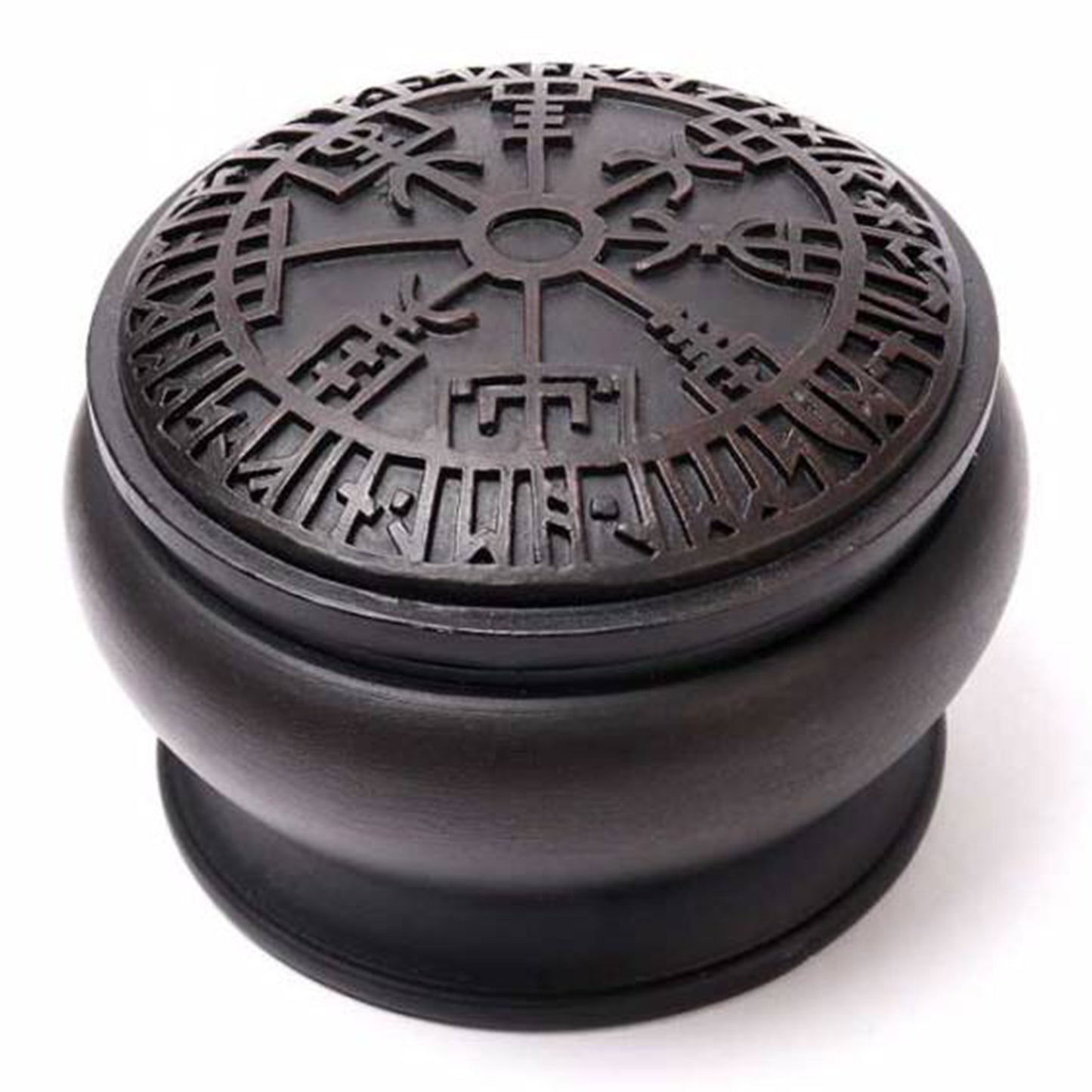 Vegvisir Black Poly Resin Viking Nordic Stave Trinket Box | Happy Piranha