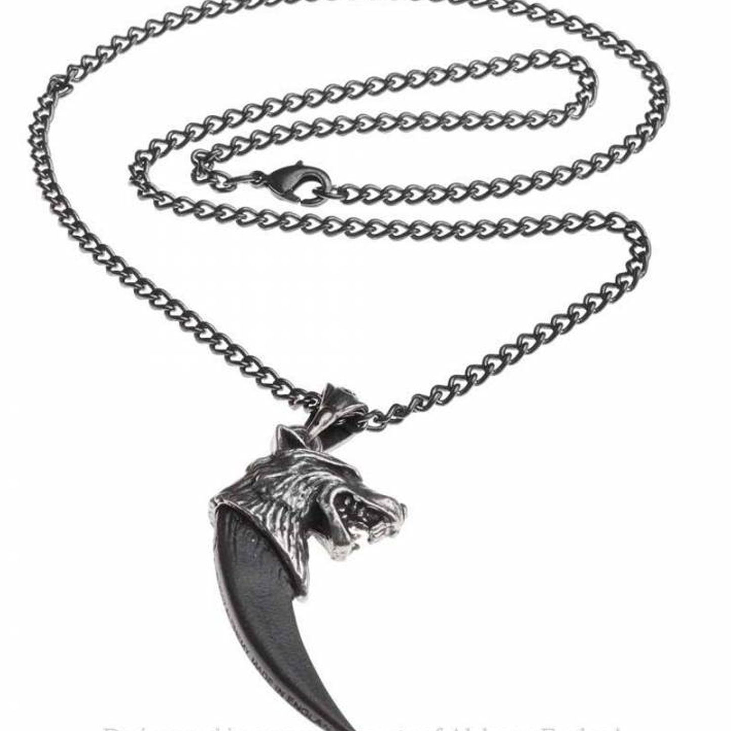Wolf Macht - Pewter Wolf's Head & Fang Pendant and Chain | Happy Piranha