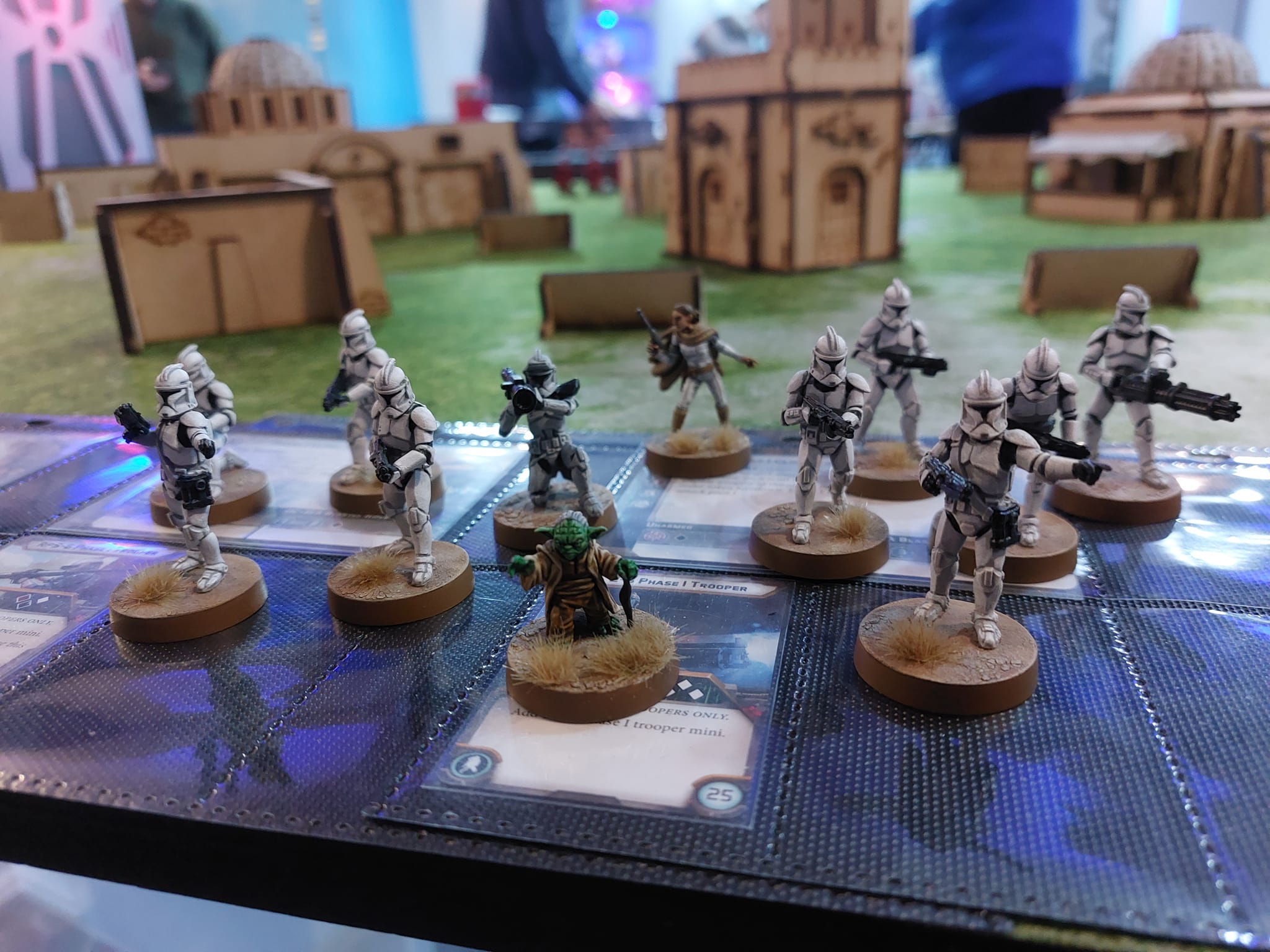A game of Star Wars Legion miniatures game being played at the Happy Piranha café in Truro, Cornwall/