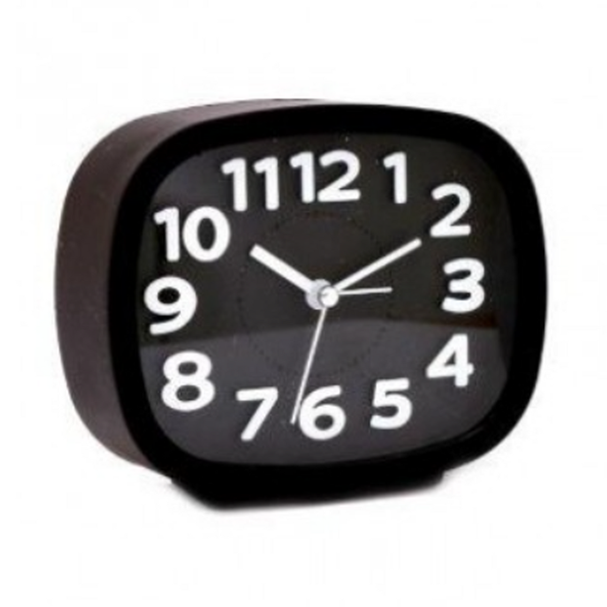 Classic Bedside Alarm Clock (Black) on a White Background | Happy Piranha