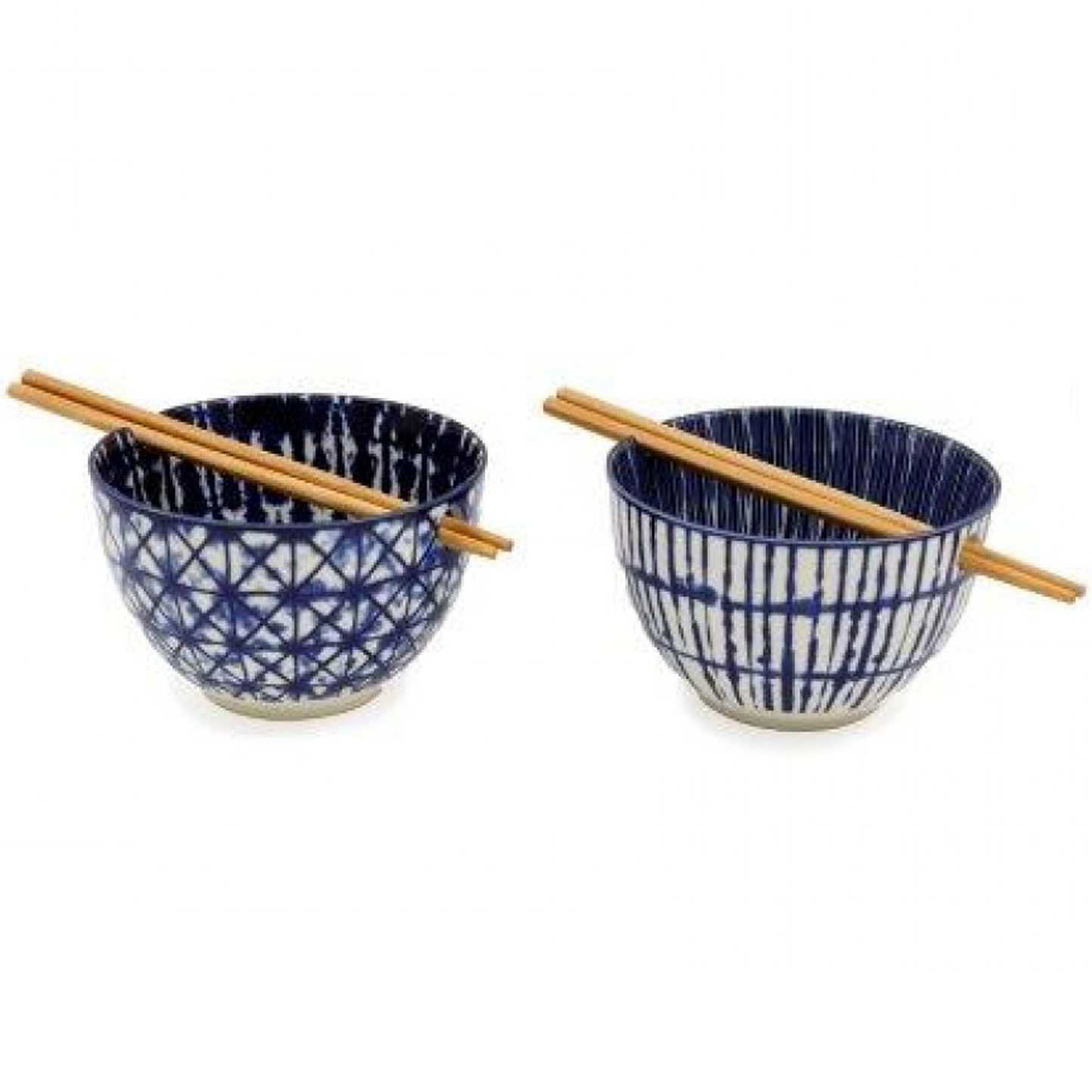 Blue & White Print Ceramic Chopstick Bowl | Happy Piranha