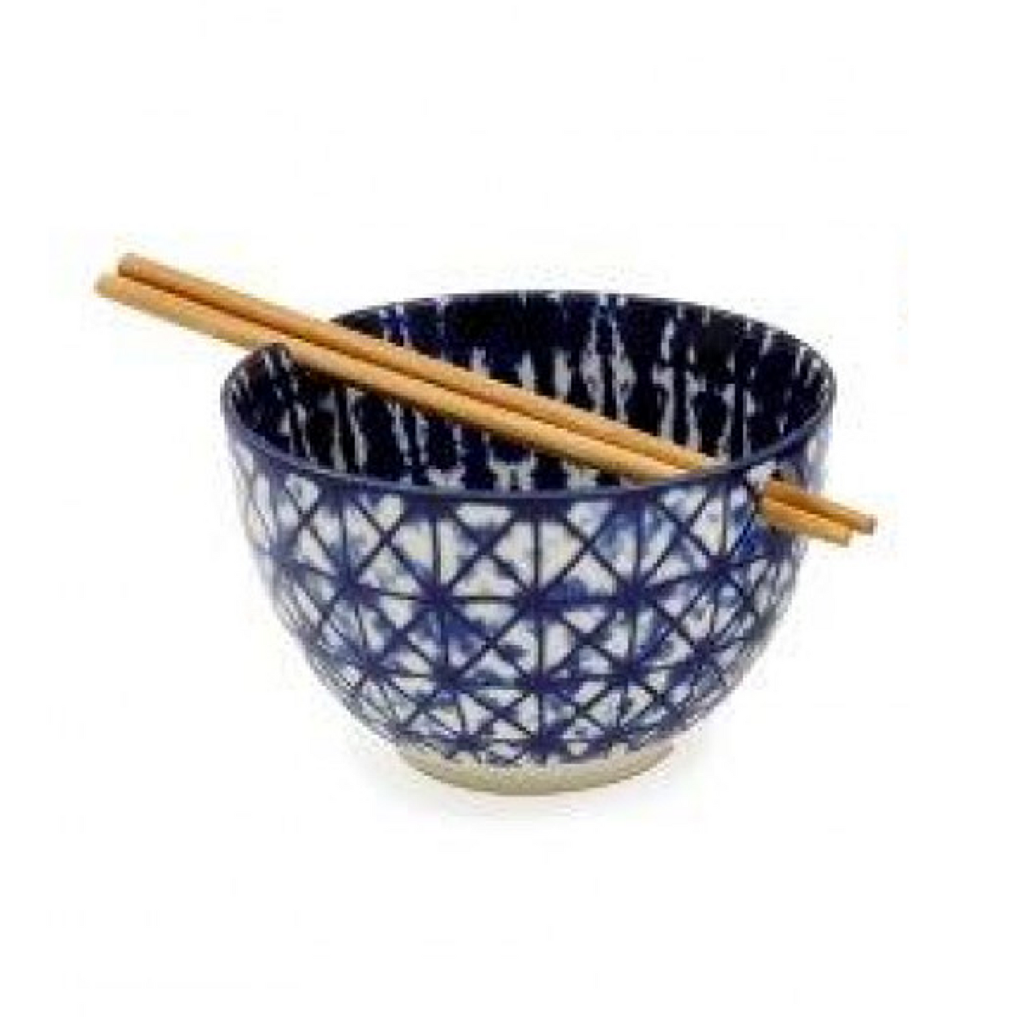 Blue & White Print Ceramic Chopstick Bowl (Square Design) | Happy Piranha