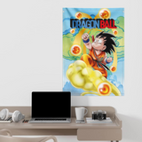 Dragon Ball Z Goku Anime Flag 70 x 100cm Wall Scroll Above a Desk | Happy Piranha