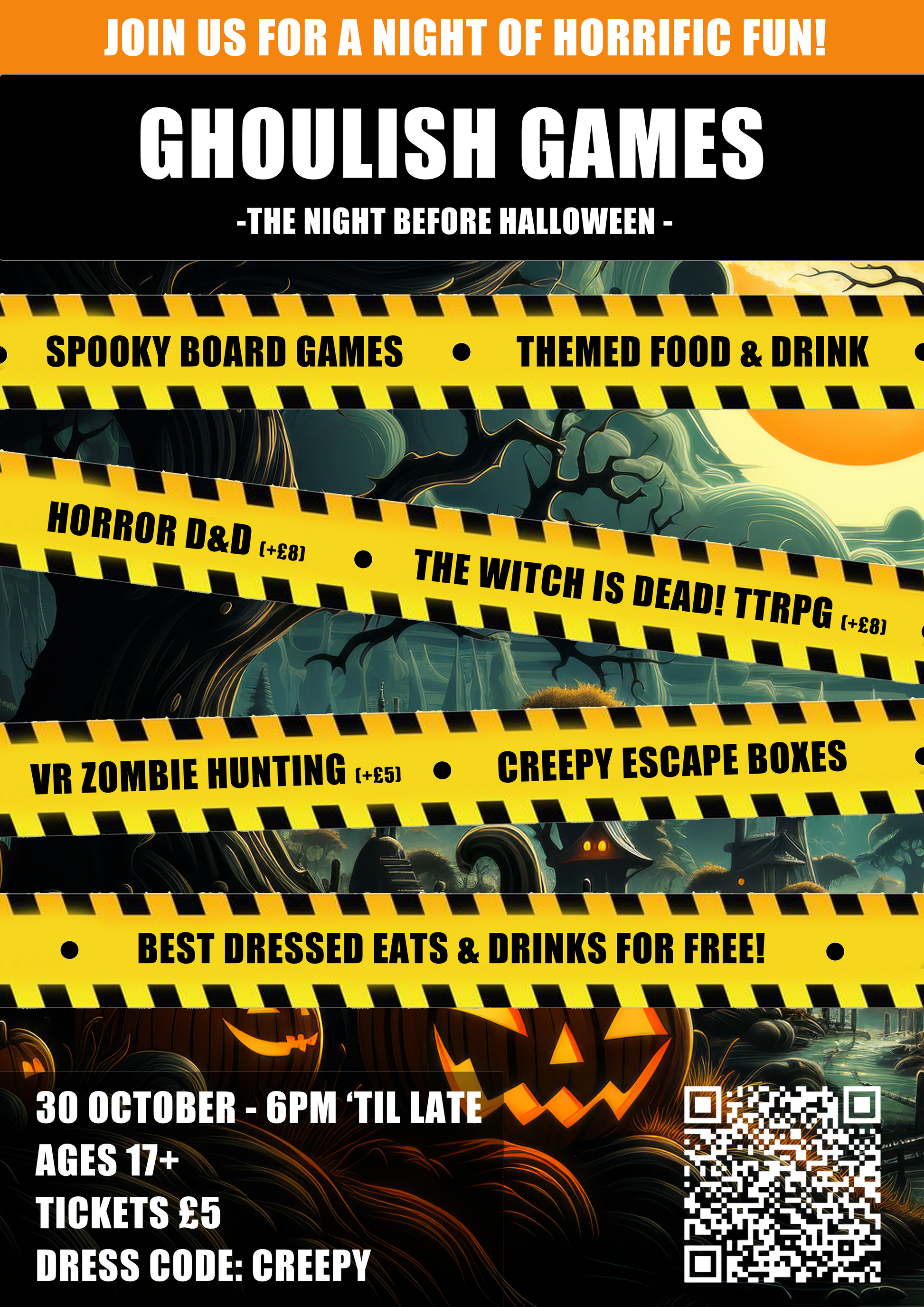 Ghoulish Games - The Night Before Halloween - Wednesday 30 October