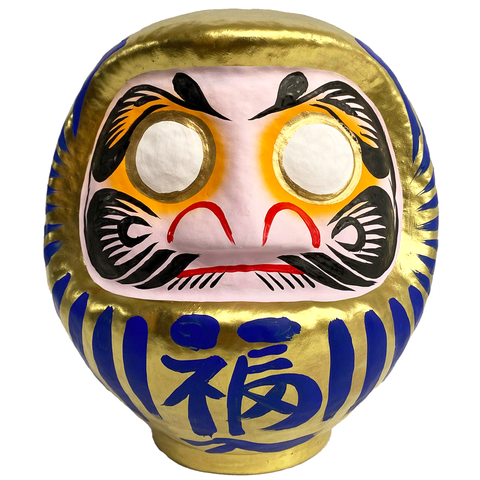 20cm Gold Takasaki Daruma - Handmade Japanese Good Luck Doll | Happy Piranha