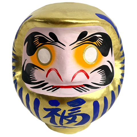 12cm Gold Takasaki Daruma - Handmade Japanese Good Luck Doll | Happy Piranha