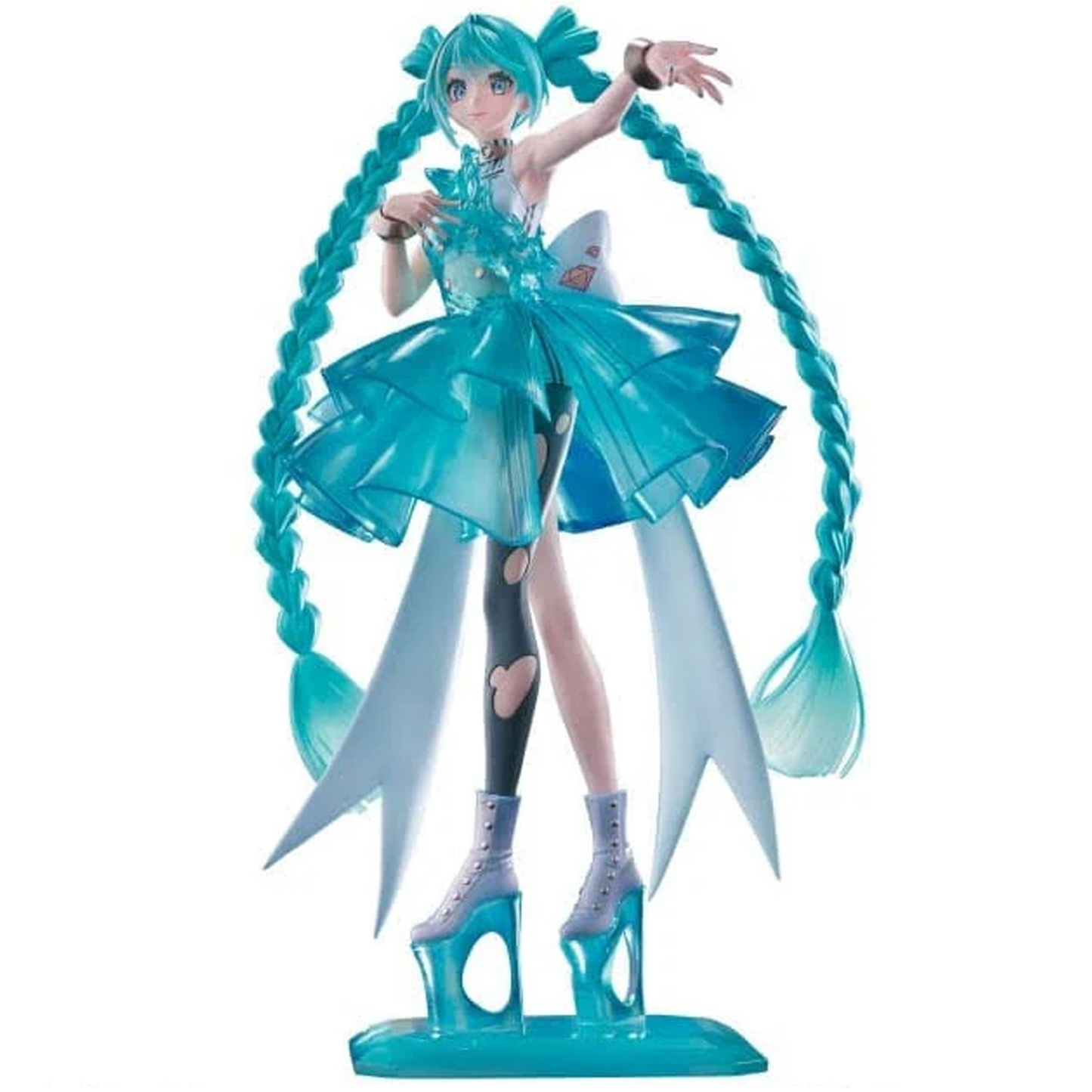 Hatsune Miku Evolve Clearluxe Emerald Gem Bandai Namco Figure on a White Background | Happy Piranha