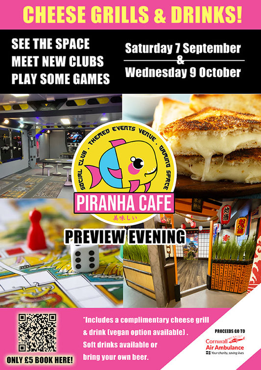 Happy Piranha Café Open Evening - Saturday 7 September & Wednesday 9 October