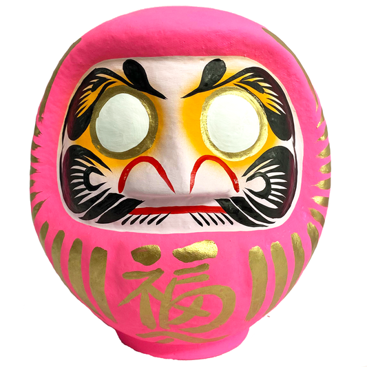 20cm Pink Takasaki Daruma - Handmade Japanese Good Luck Doll | Happy Piranha