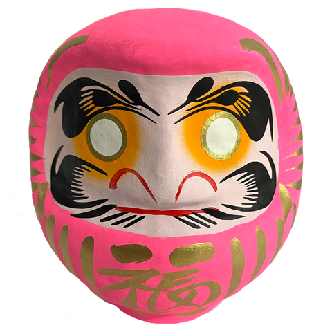 12cm Pink Takasaki Daruma - Handmade Japanese Good Luck Doll | Happy Piranha
