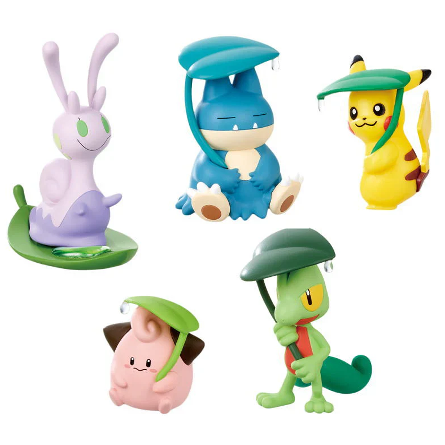 Pokémon Shitoshito Amayadori 'Rain Shelter' Gachapon (Gashapon) Capsule Toy (All 5 Designs) on a White Background | Happy Piranha