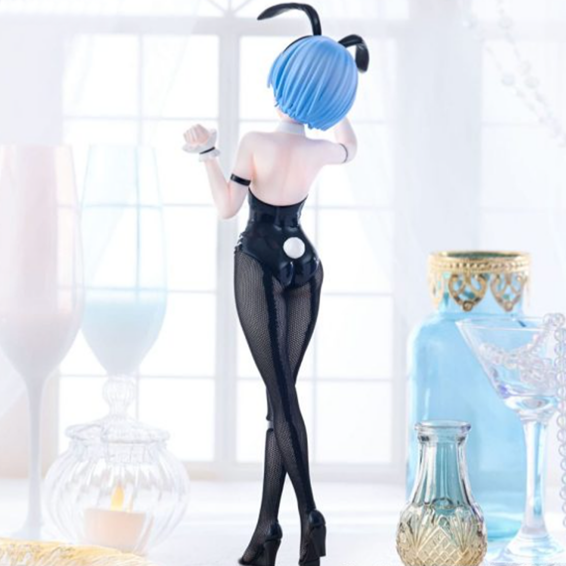 Re: Zero - Rem BiCute Bunnies Bicolor Figure (Back) on a White  Windowsill Background | Happy Piranha