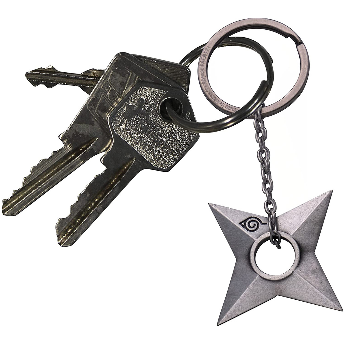Naruto Shippuden Shuriken Metal Keychain on Some Keys | Happy Piranha