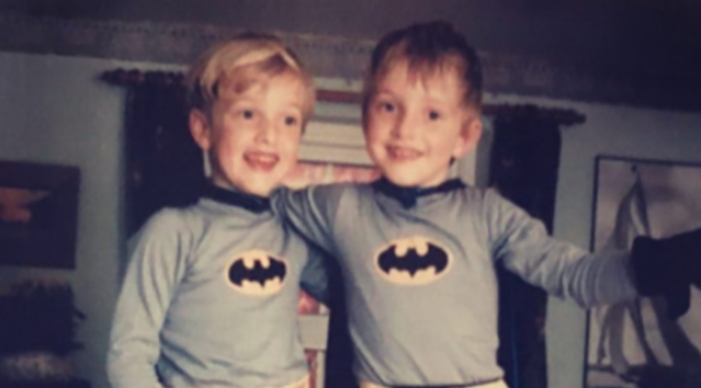 Josh and Sam when they were kids dressed as Batman.