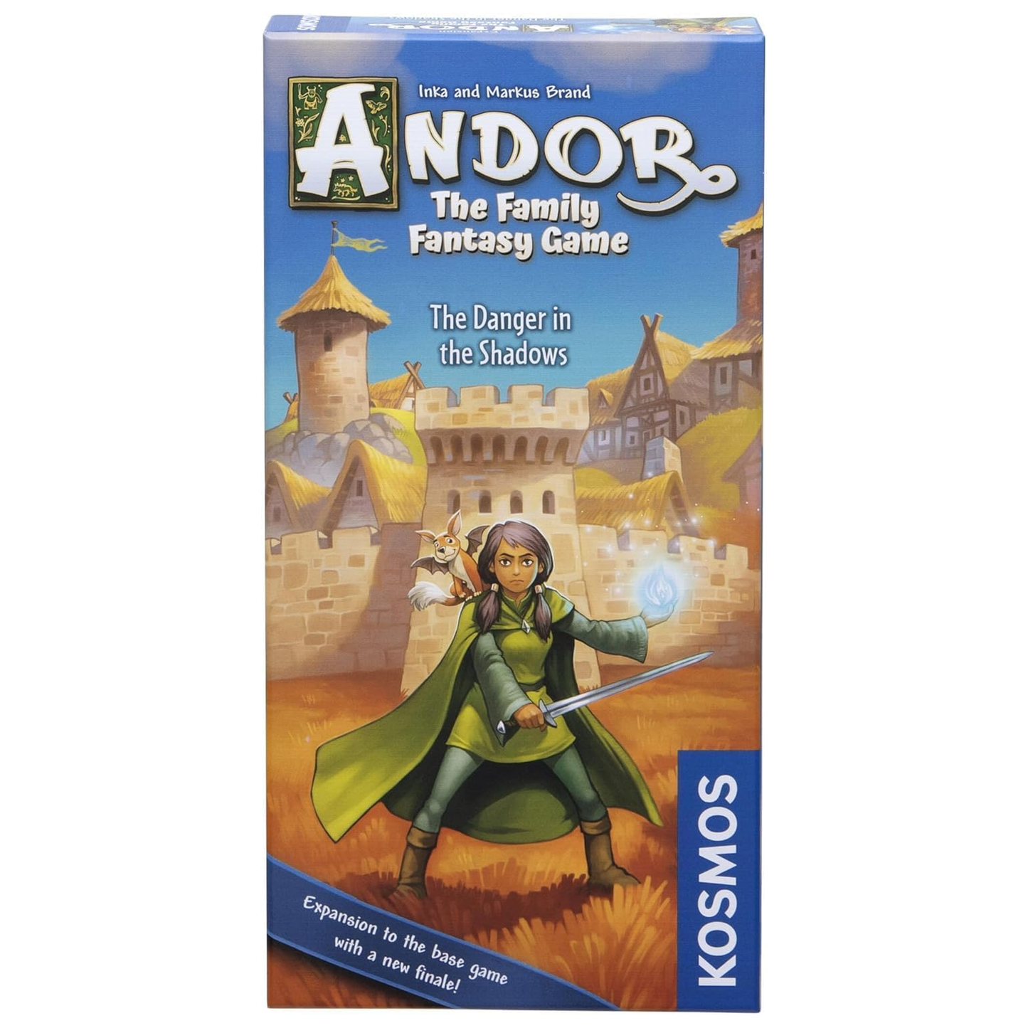 The Danger in the Shadows: Andor Family Board Game Expansion (Front of Box) on a White Background | Happy Piranha