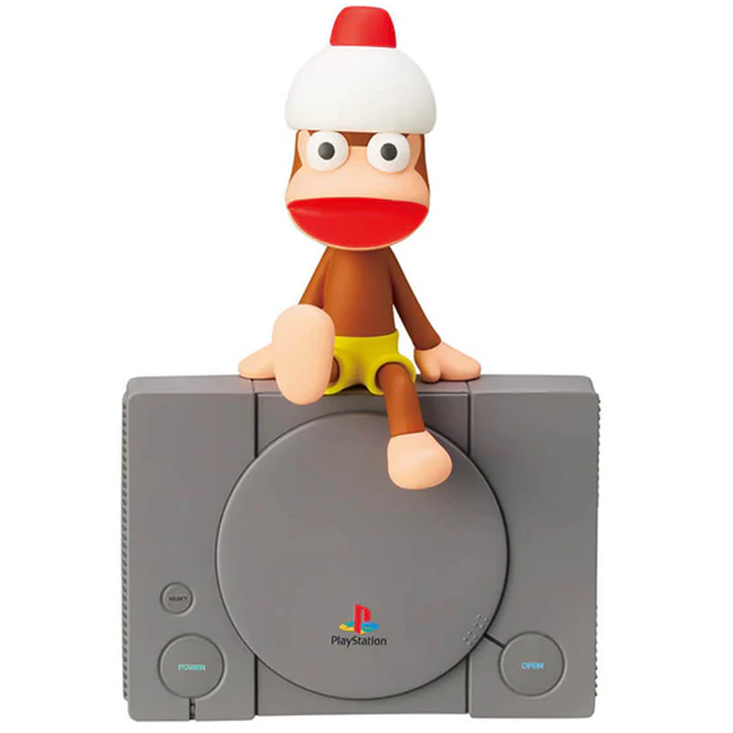 Ape Escape Monitor Top Figz Bandai Namco Figure (Console Design) on a White Background | Happy Piranha